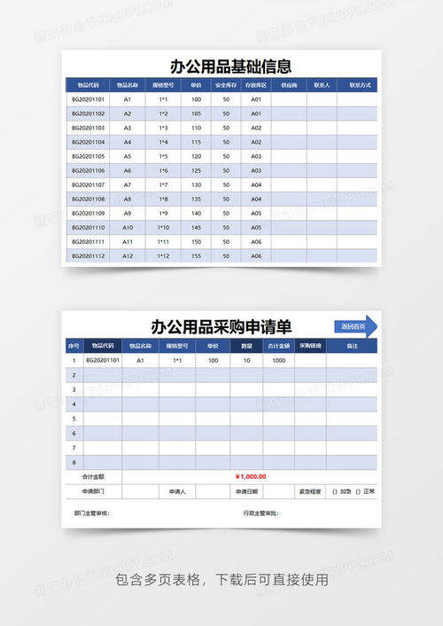 办公用品管理系统excel模板下载 熊猫办公